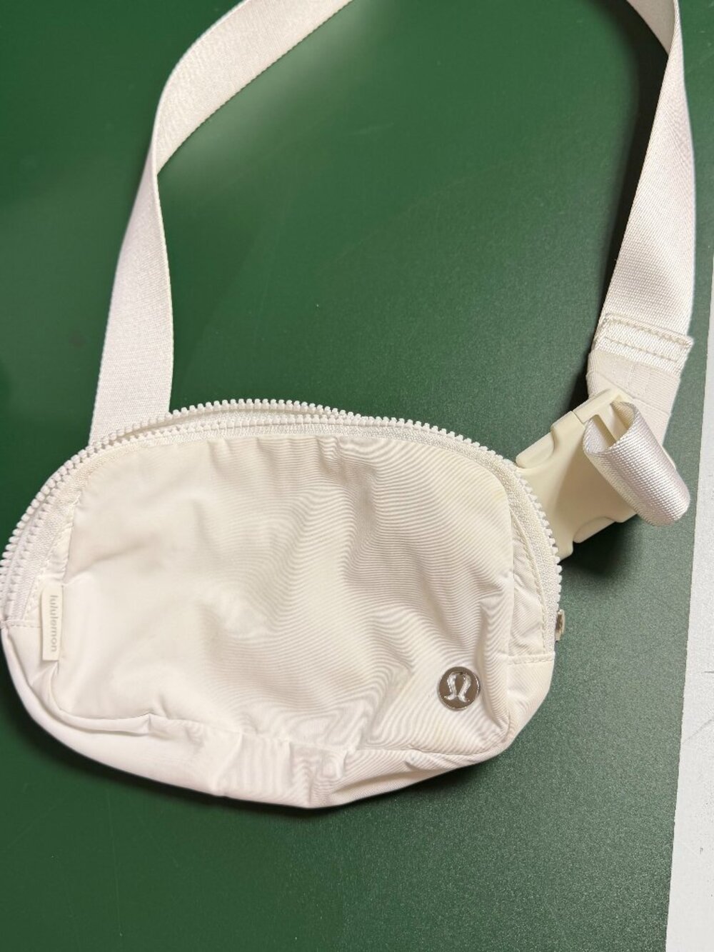 White Lululemon belt bag